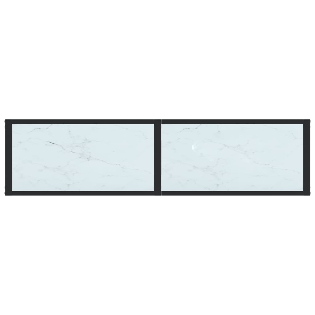 Tavolo Consolle Bianco Marmo 140x35x75,5 cm in Vetro Temperato - homemem39