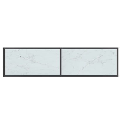 Tavolo Consolle Bianco 140x35x75,5 cm in Vetro Temperato - homemem39