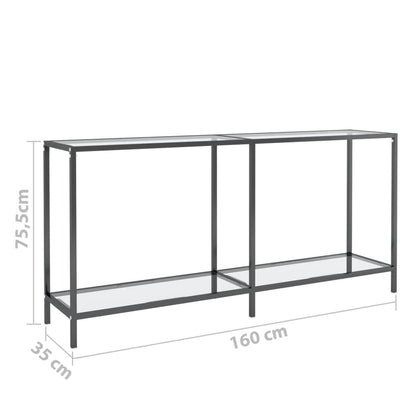 Tavolo Consolle Trasparente 160x35x75,5 cm in Vetro Temperato - homemem39