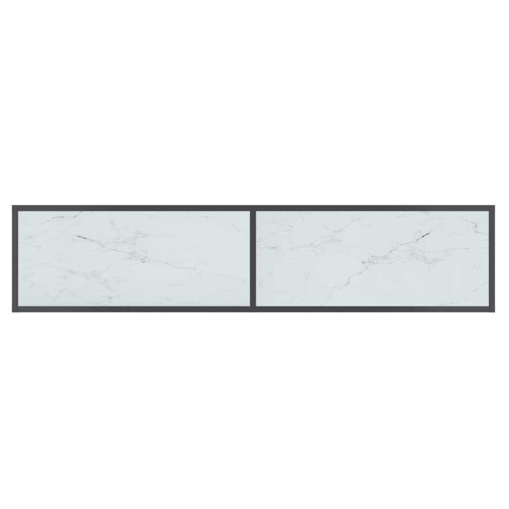 Tavolo Consolle Bianco 160x35x75,5 cm in Vetro Temperato - homemem39