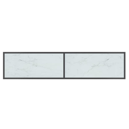 Tavolo Consolle Bianco 160x35x75,5 cm in Vetro Temperato - homemem39