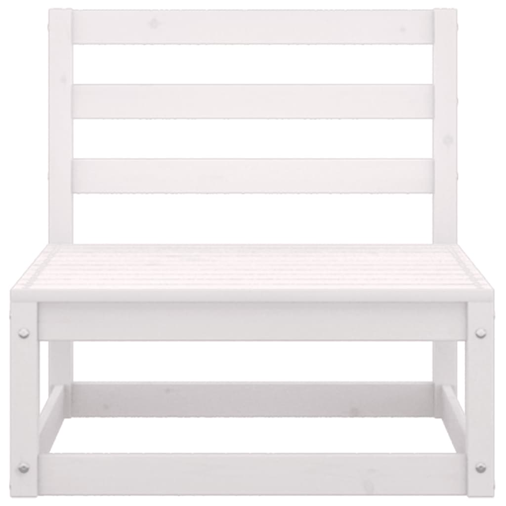 Set Divani da Giardino 3 pz Bianco in Legno Massello di Pino - homemem39