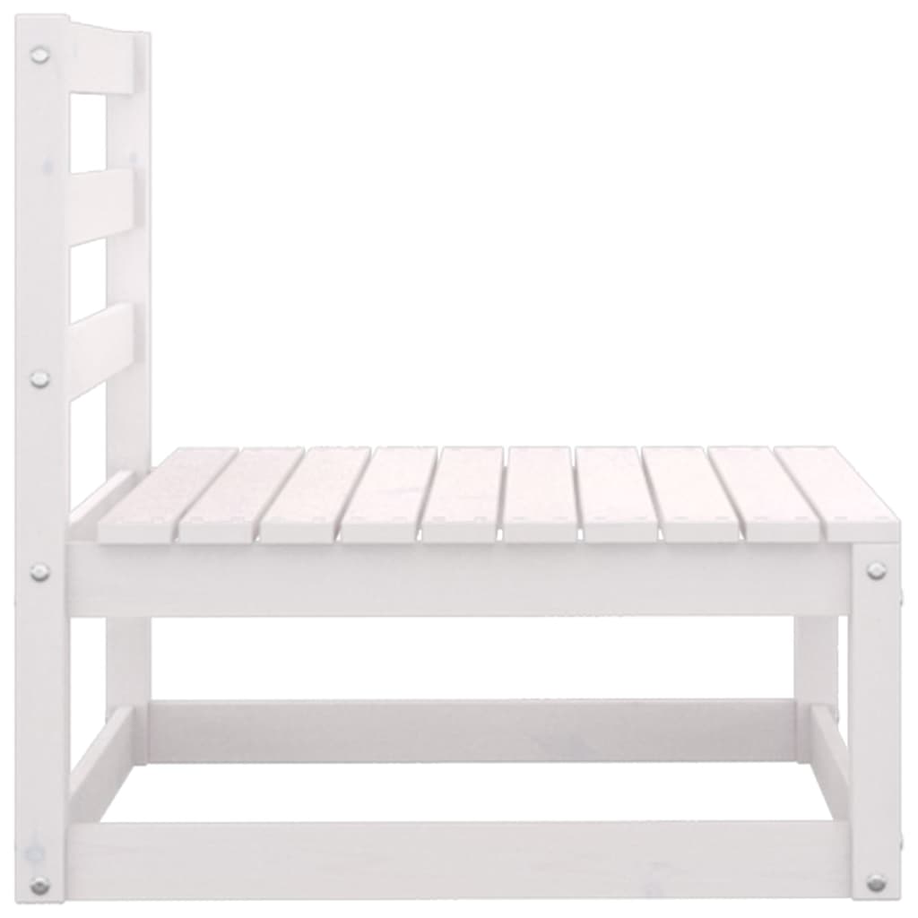 Set Divani da Giardino 3 pz Bianco in Legno Massello di Pino - homemem39