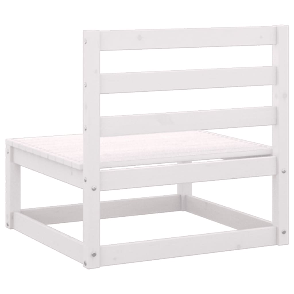 Set Divani da Giardino 3 pz Bianco in Legno Massello di Pino - homemem39