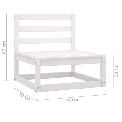 Set Divani da Giardino 3 pz Bianco in Legno Massello di Pino - homemem39