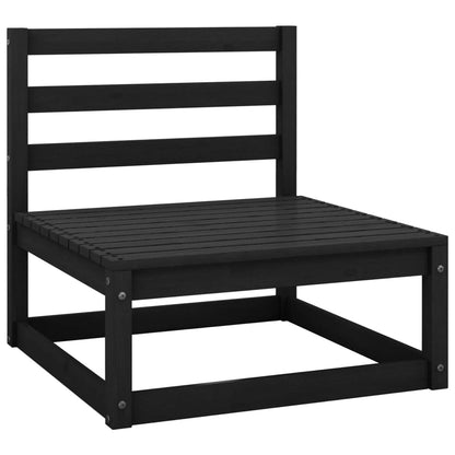 Set Divani da Giardino 3 pz Nero in Legno Massello di Pino - homemem39