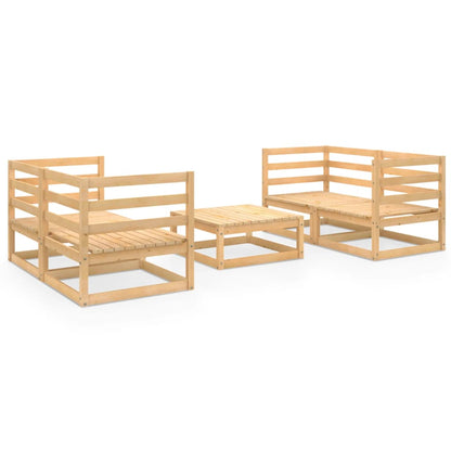 Set Divani da Giardino 5 pz in Legno Massello di Pino - homemem39