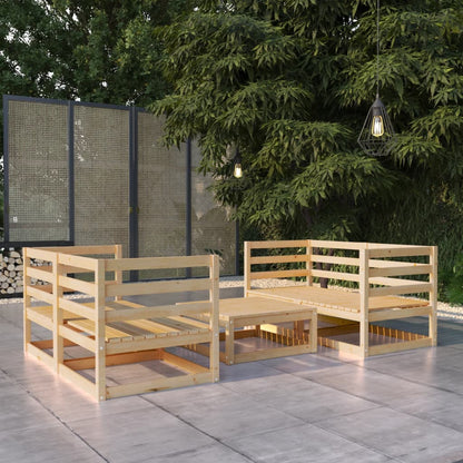 Set Divani da Giardino 5 pz in Legno Massello di Pino - homemem39