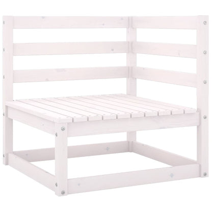 Set Divani da Giardino 8 pz Bianco in Legno Massello di Pino - homemem39