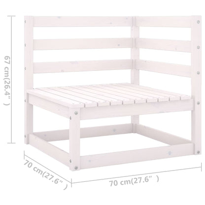 Set Divani da Giardino 8 pz Bianco in Legno Massello di Pino - homemem39