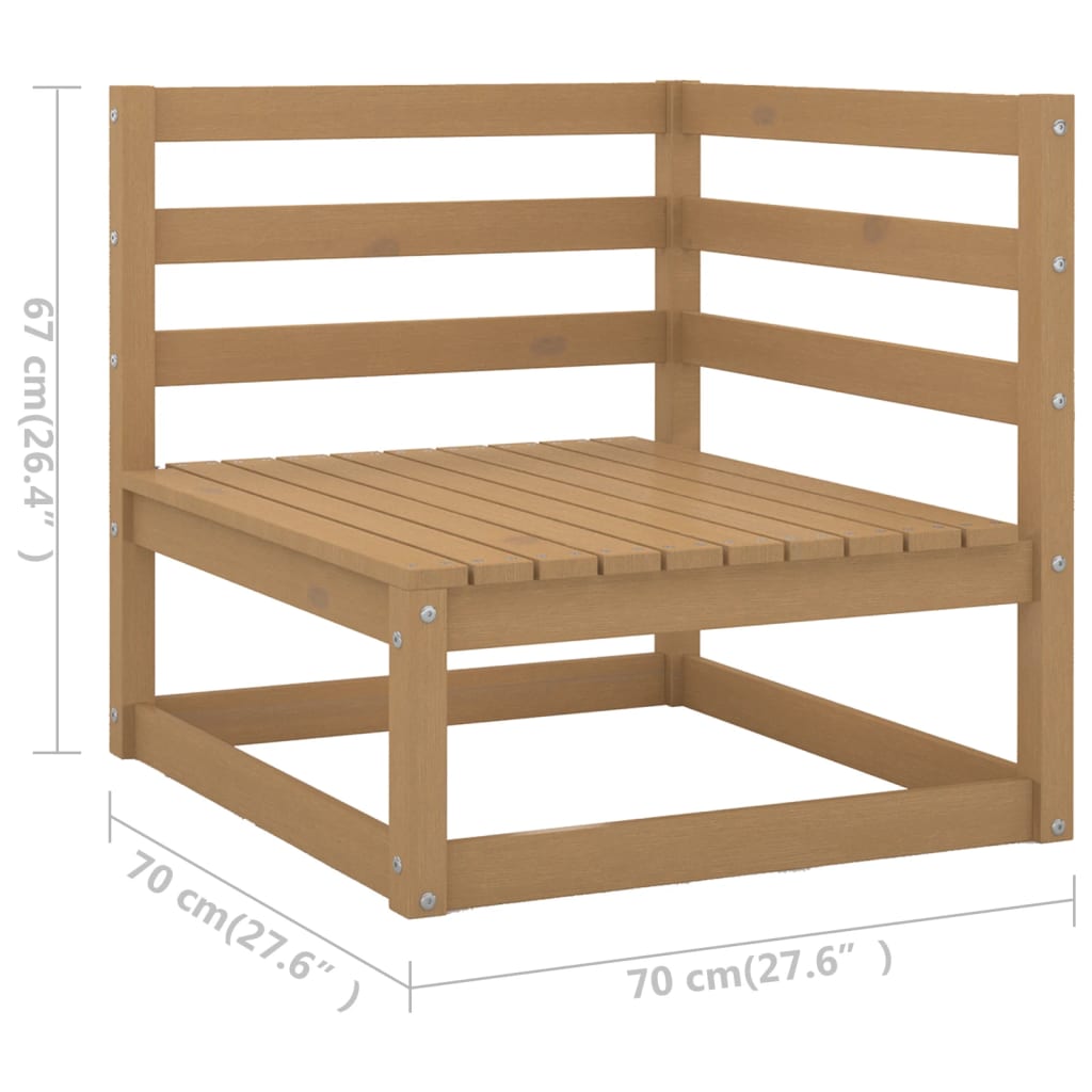 Set Divani da Giardino 8 pz Miele in Legno Massello di Pino - homemem39