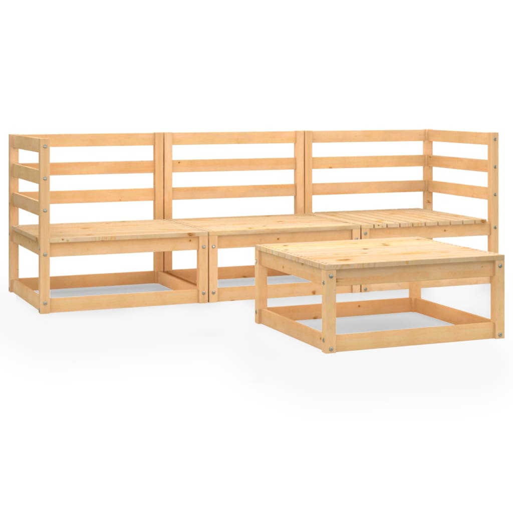 Set Divani da Giardino 4 pz in Legno Massello di Pino - homemem39