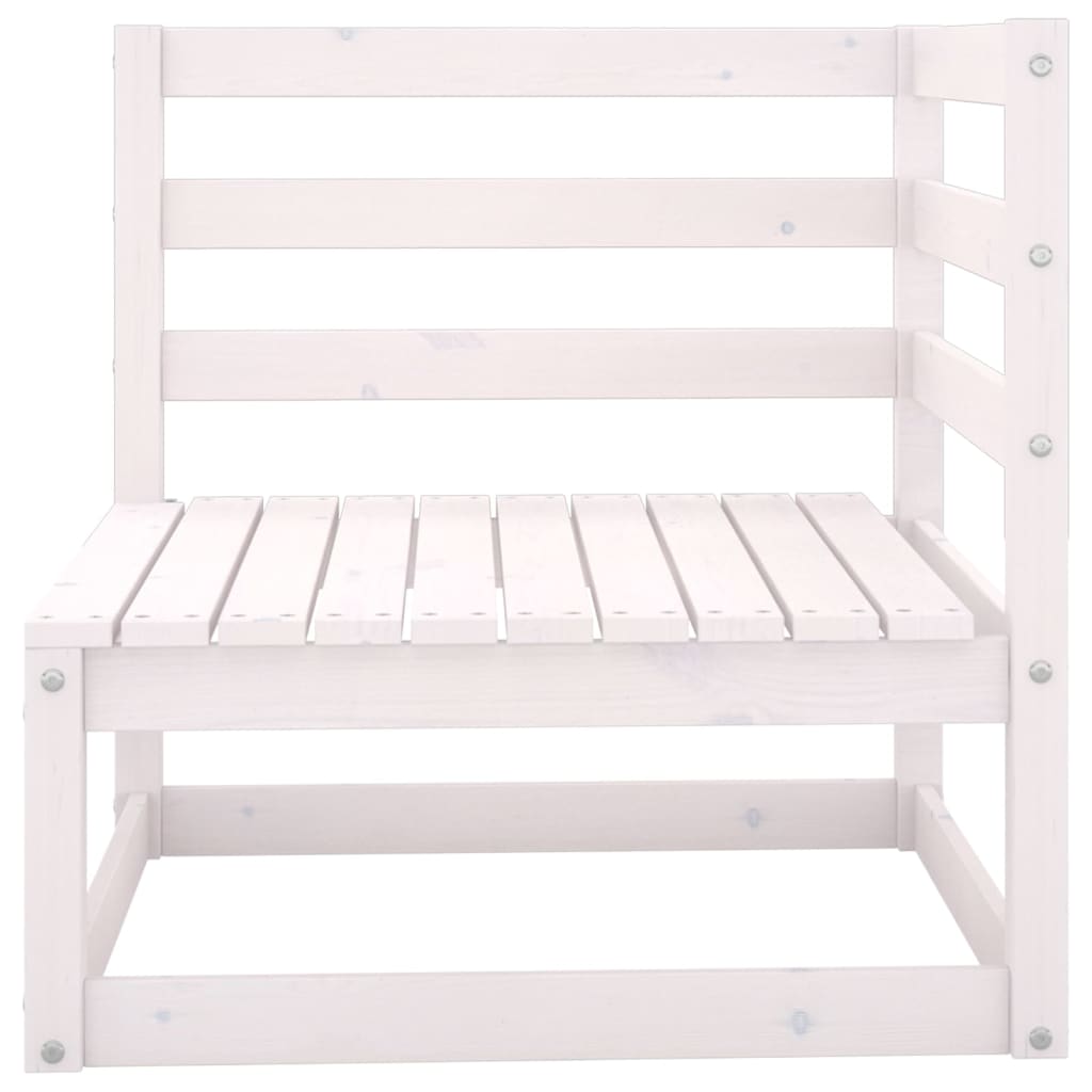 Set Divani da Giardino 4 pz Bianco in Legno Massello di Pino - homemem39