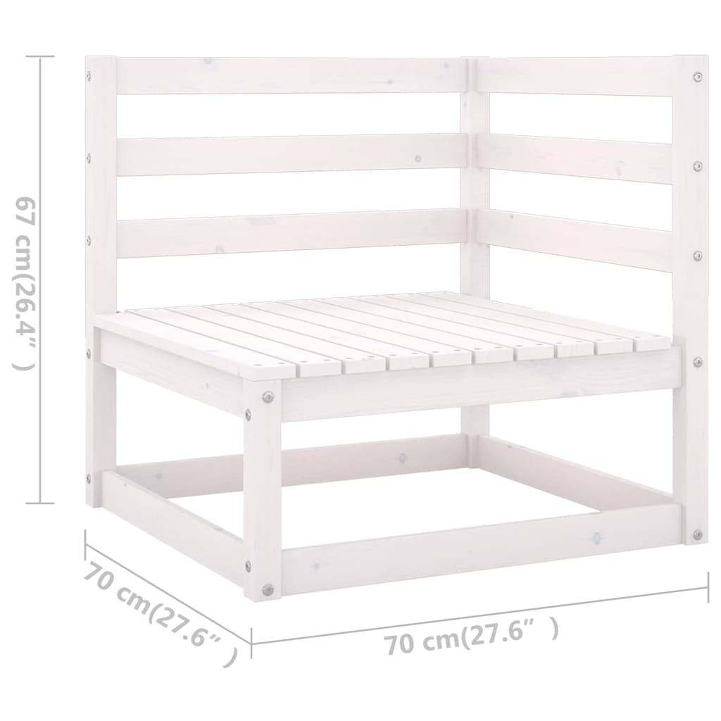 Set Divani da Giardino 4 pz Bianco in Legno Massello di Pino - homemem39