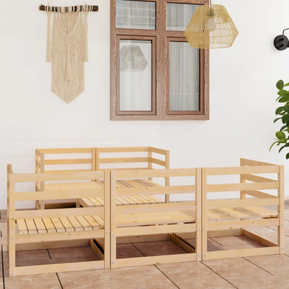 Set Divani da Giardino 6 pz in Legno Massello di Pino - homemem39