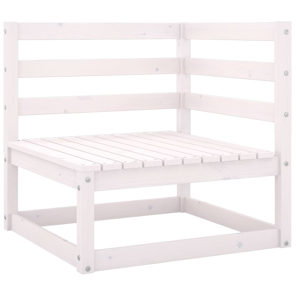 Set Divani da Giardino 7 pz Bianco in Legno Massello di Pino - homemem39