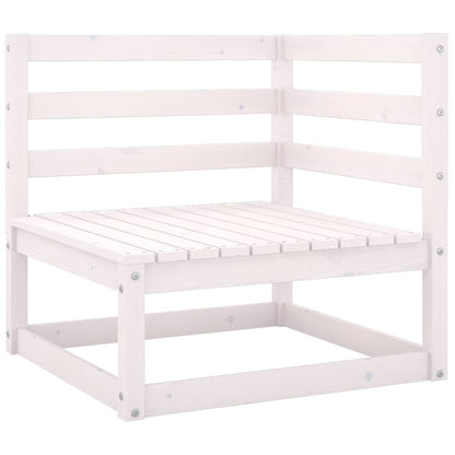 Set Divani da Giardino 7 pz Bianco in Legno Massello di Pino - homemem39