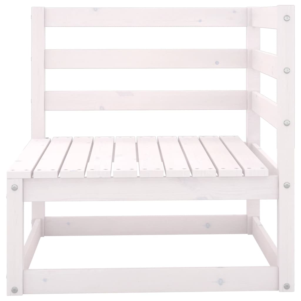 Set Divani da Giardino 7 pz Bianco in Legno Massello di Pino - homemem39