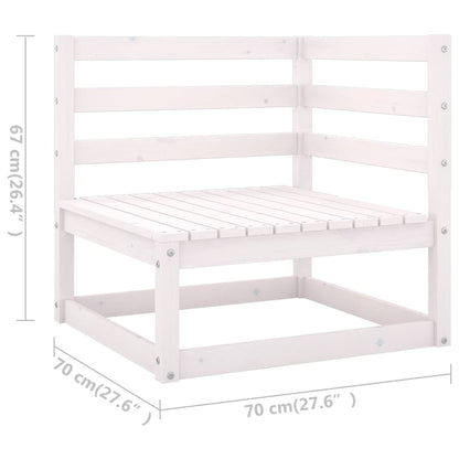 Set Divani da Giardino 7 pz Bianco in Legno Massello di Pino - homemem39