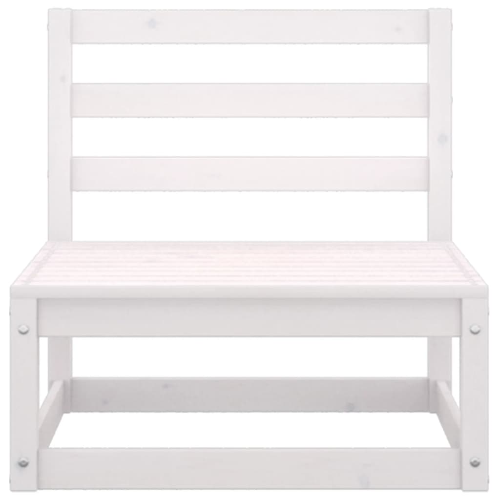 Set Divani da Giardino 5 pz Bianco in Legno Massello di Pino - homemem39