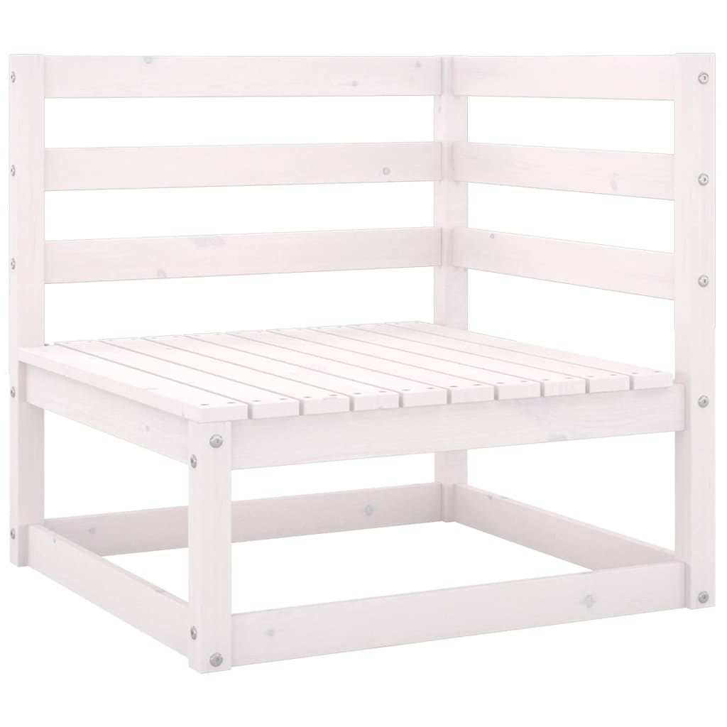 Set Divani da Giardino 4 pz Bianco in Legno Massello di Pino - homemem39