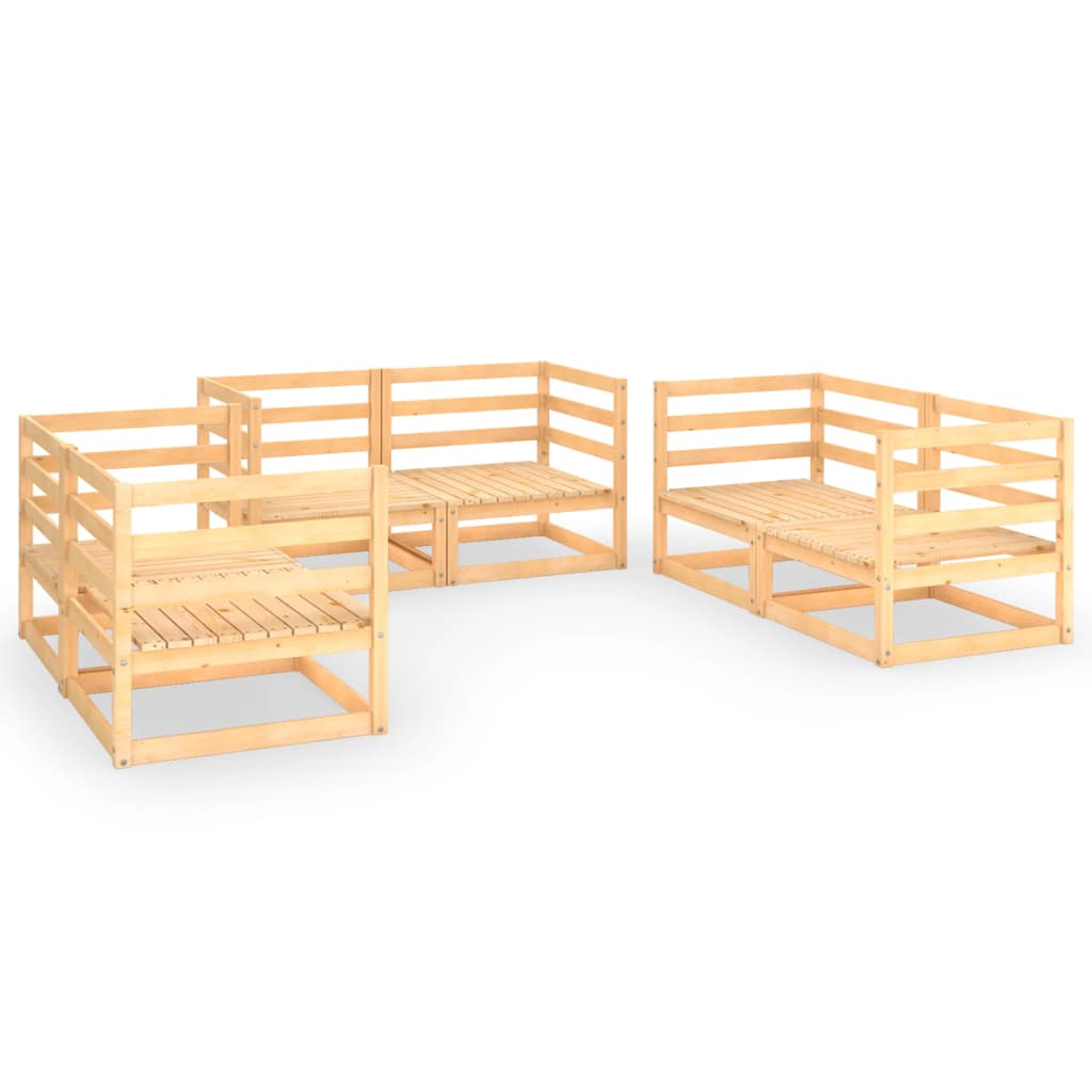 Set Divani da Giardino 6 pz in Legno Massello di Pino - homemem39