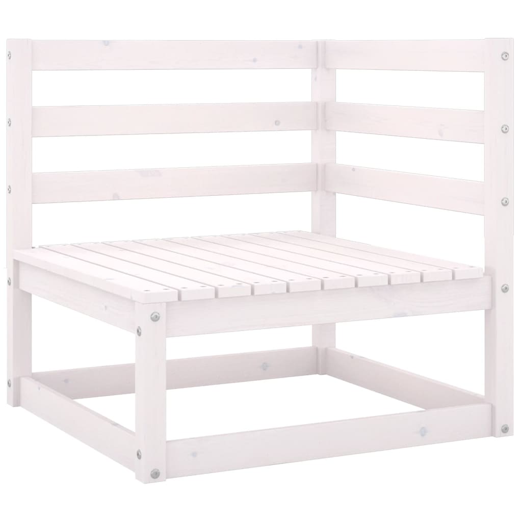 Set Divani da Giardino 6 pz Bianco in Legno Massello di Pino - homemem39