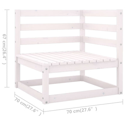 Set Divani da Giardino 8 pz Bianco in Legno Massello di Pino - homemem39