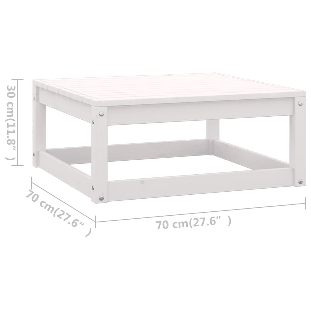 Set Divani da Giardino 8 pz Bianco in Legno Massello di Pino - homemem39