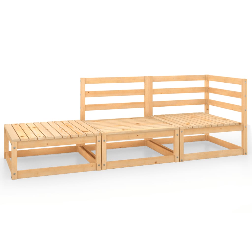 Set Divani da Giardino 3 pz in Legno Massello di Pino - homemem39