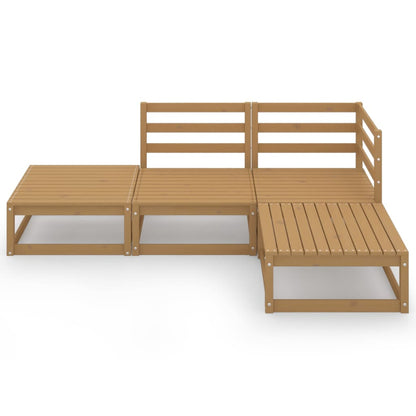 Set Divani da Giardino 4 pz Miele in Legno Massello di Pino - homemem39