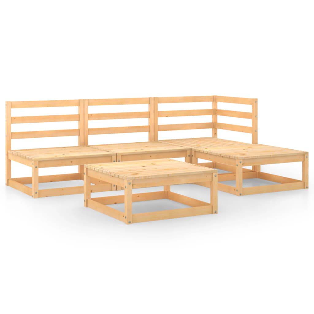 Set Divani da Giardino 5 pz in Legno Massello di Pino - homemem39