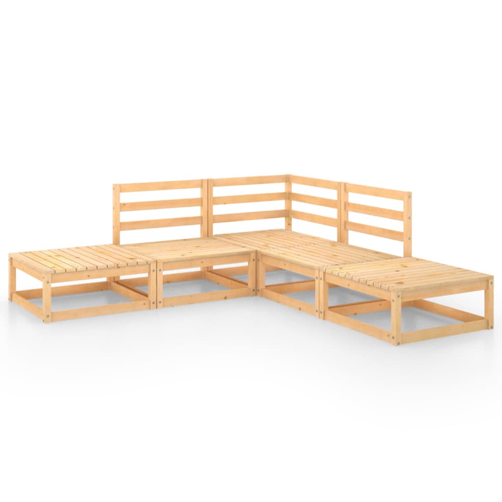 Set Divani da Giardino 5 pz in Legno Massello di Pino - homemem39