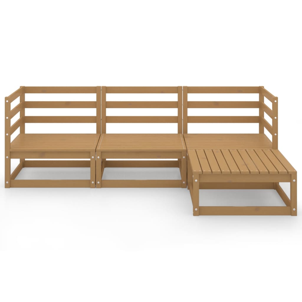 Set Divani da Giardino 4 pz Miele in Legno Massello di Pino - homemem39