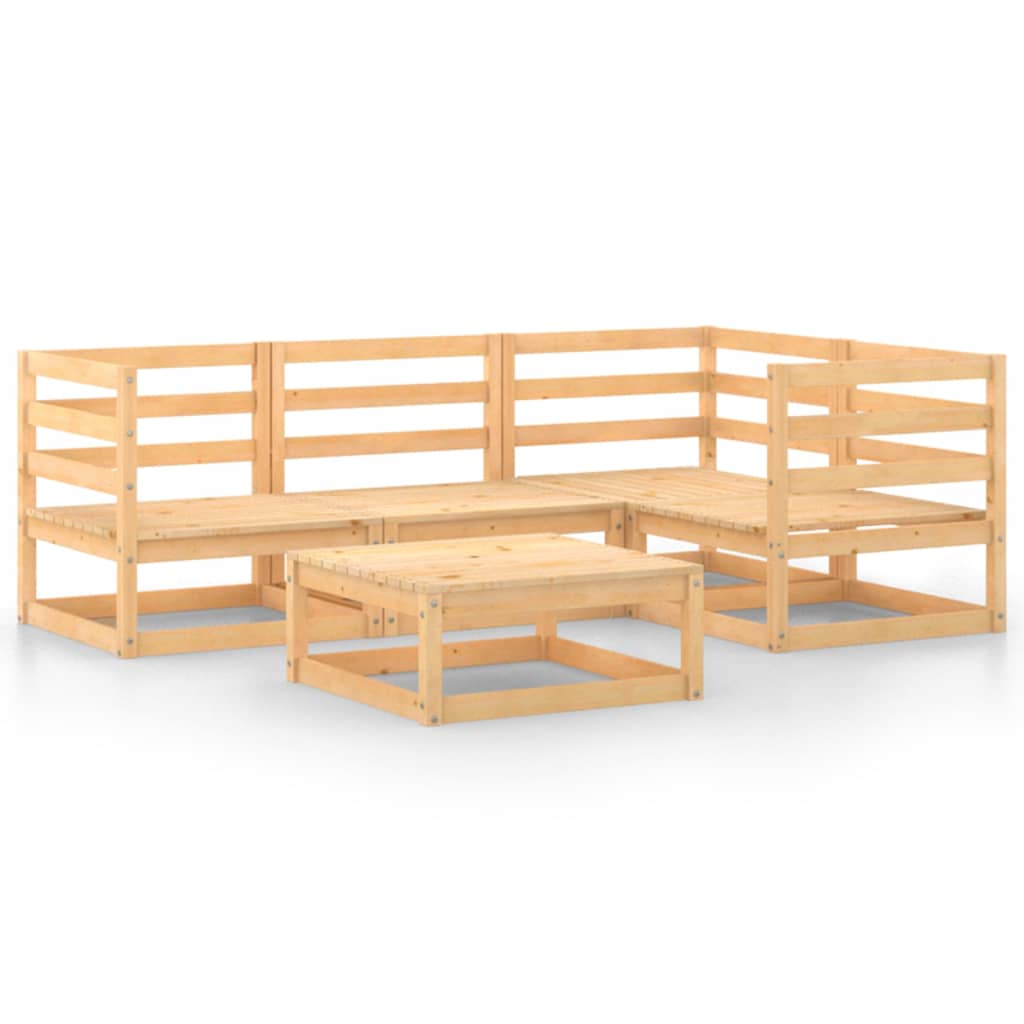 Set Divani da Giardino 5 pz in Legno Massello di Pino - homemem39