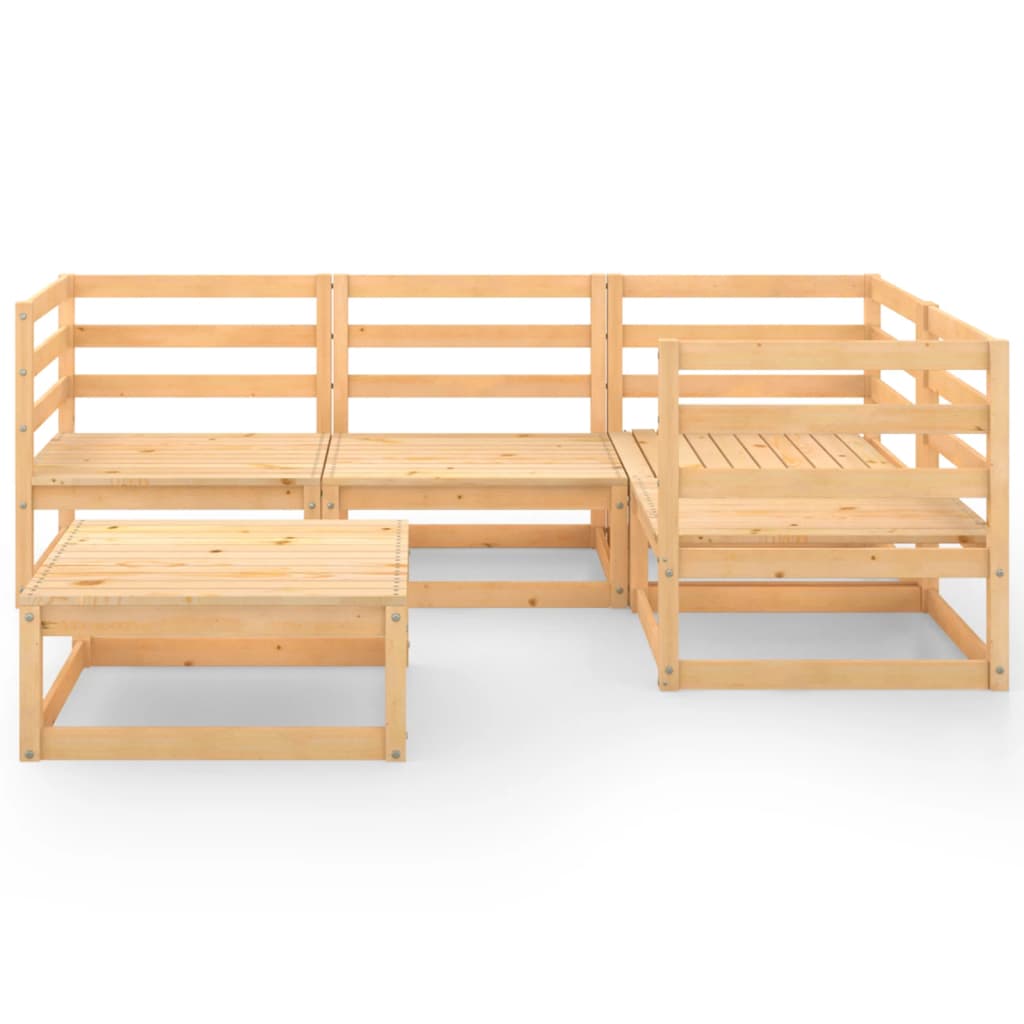 Set Divani da Giardino 5 pz in Legno Massello di Pino - homemem39