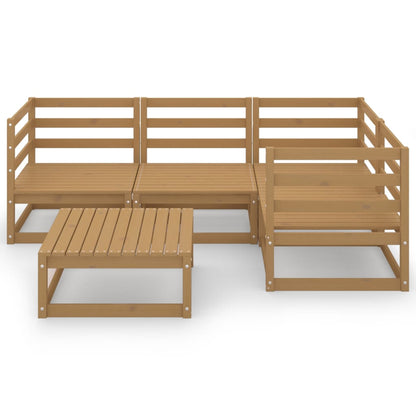 Set Divani da Giardino 5 pz Miele in Legno Massello di Pino - homemem39