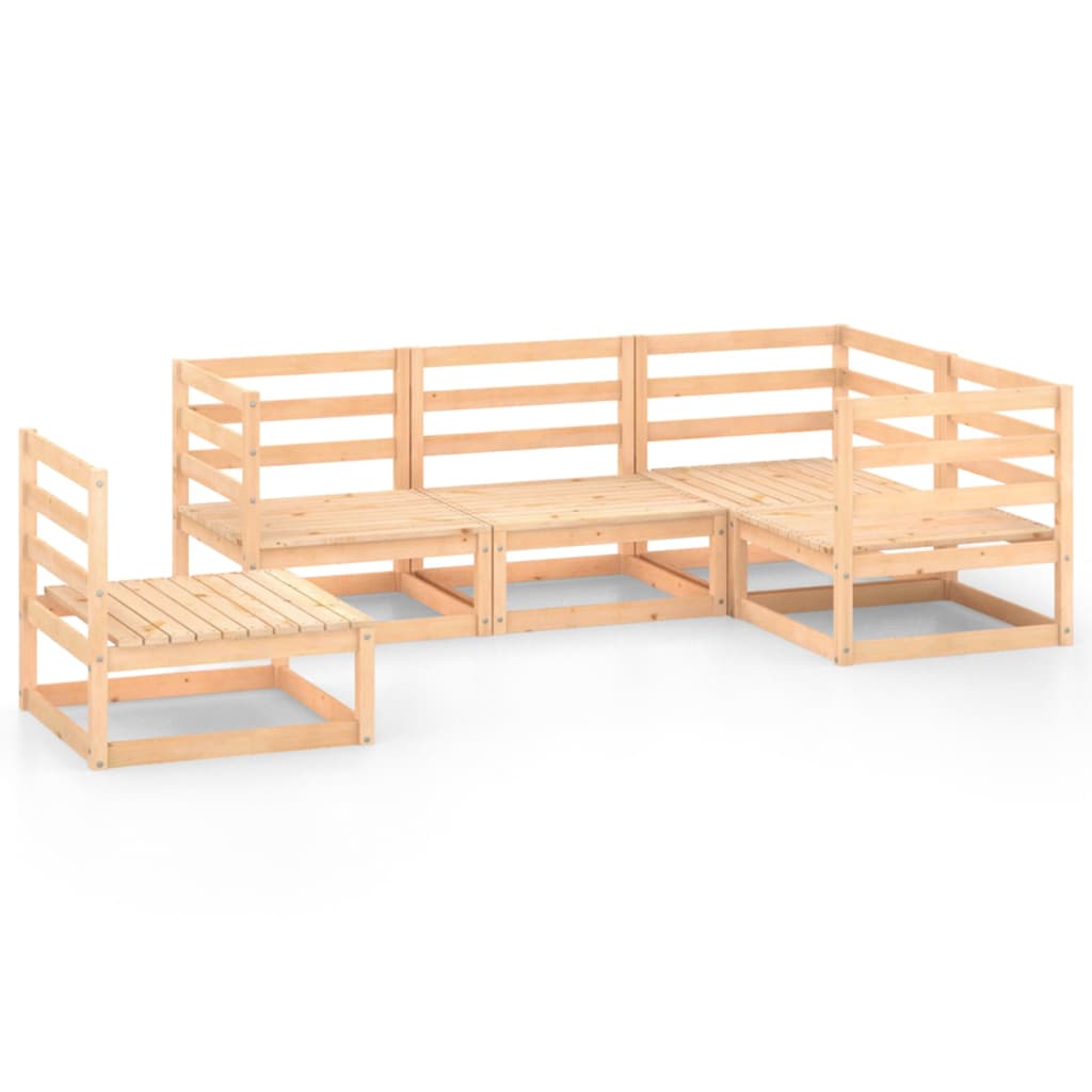 Set Divani da Giardino 5 pz in Legno Massello di Pino - homemem39