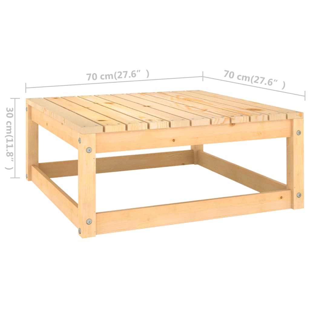 Poggiapiedi da Giardino con Cuscini 2pz Legno Massello di Pino - homemem39