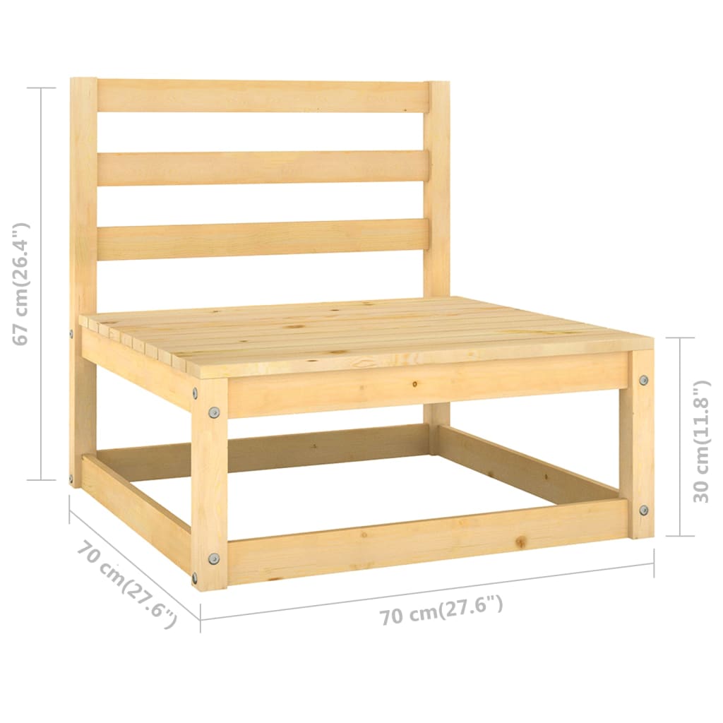 Set Divani da Giardino 6 pz con Cuscini Legno Massello di Pino - homemem39