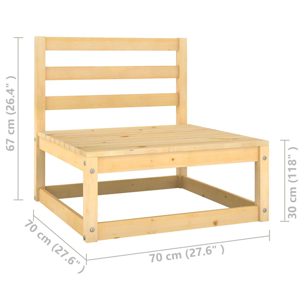 Set Divani da Giardino 3 pz con Cuscini Legno Massello di Pino - homemem39