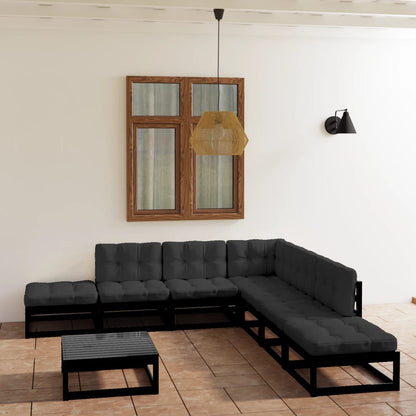 Set Divani da Giardino 8 pz con Cuscini Legno Massello di Pino - homemem39