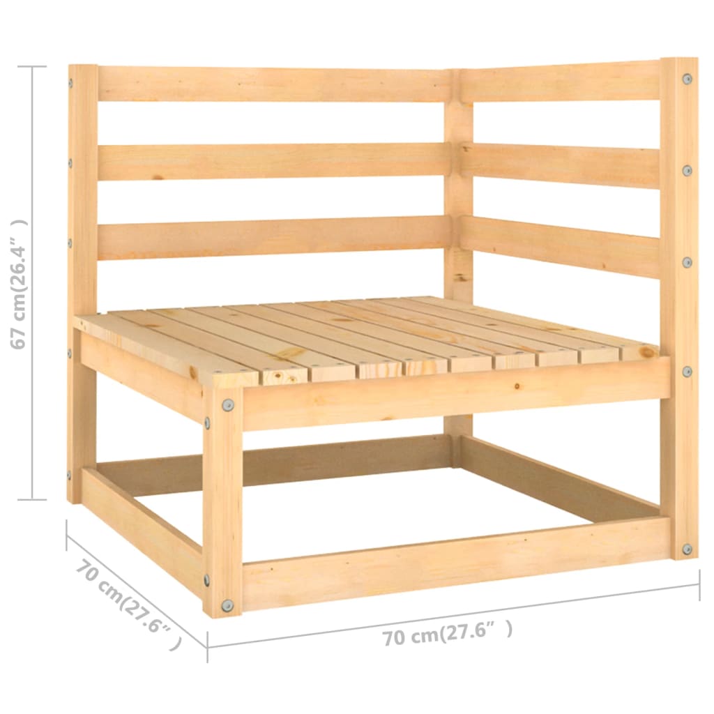 Set Divani da Giardino 7 pz con Cuscini Legno Massello di Pino - homemem39