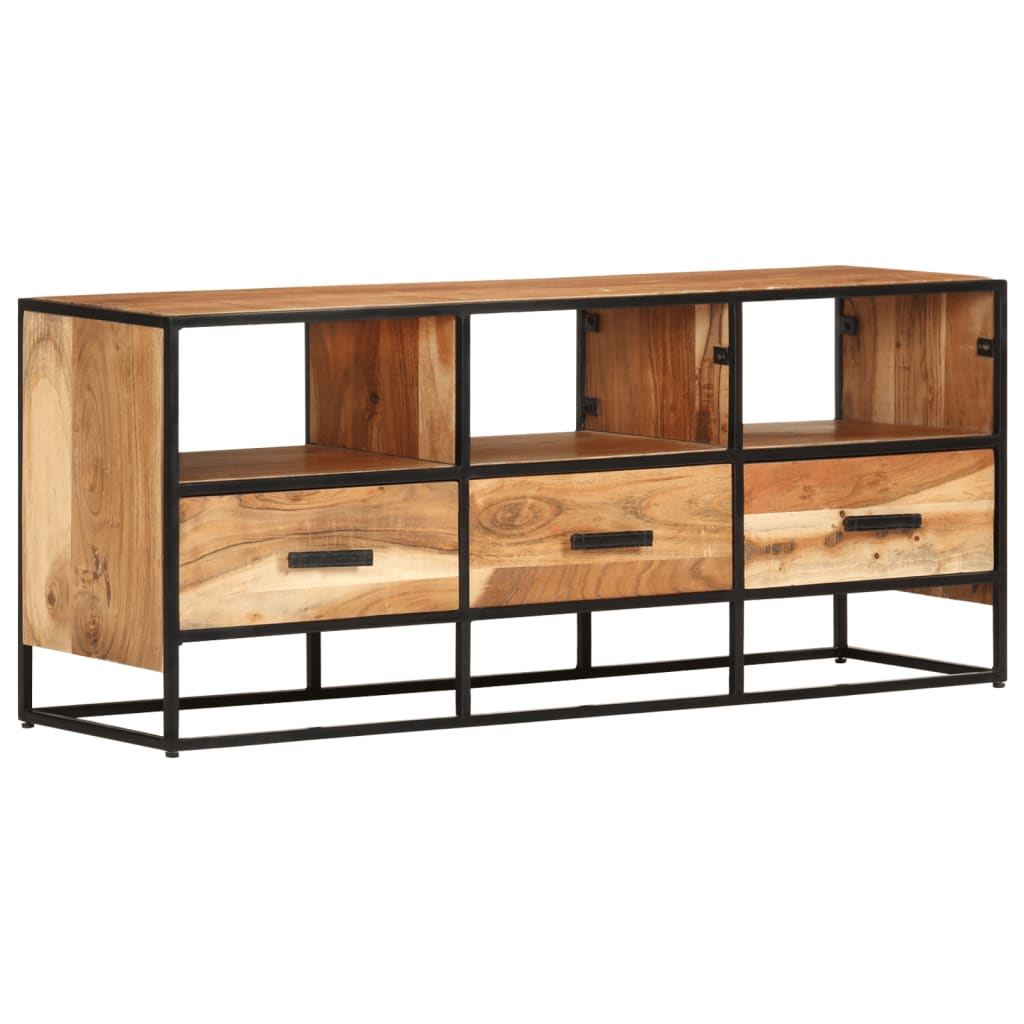 Mobile Porta TV 110x30x45 cm in Legno Massello di Acacia - homemem39