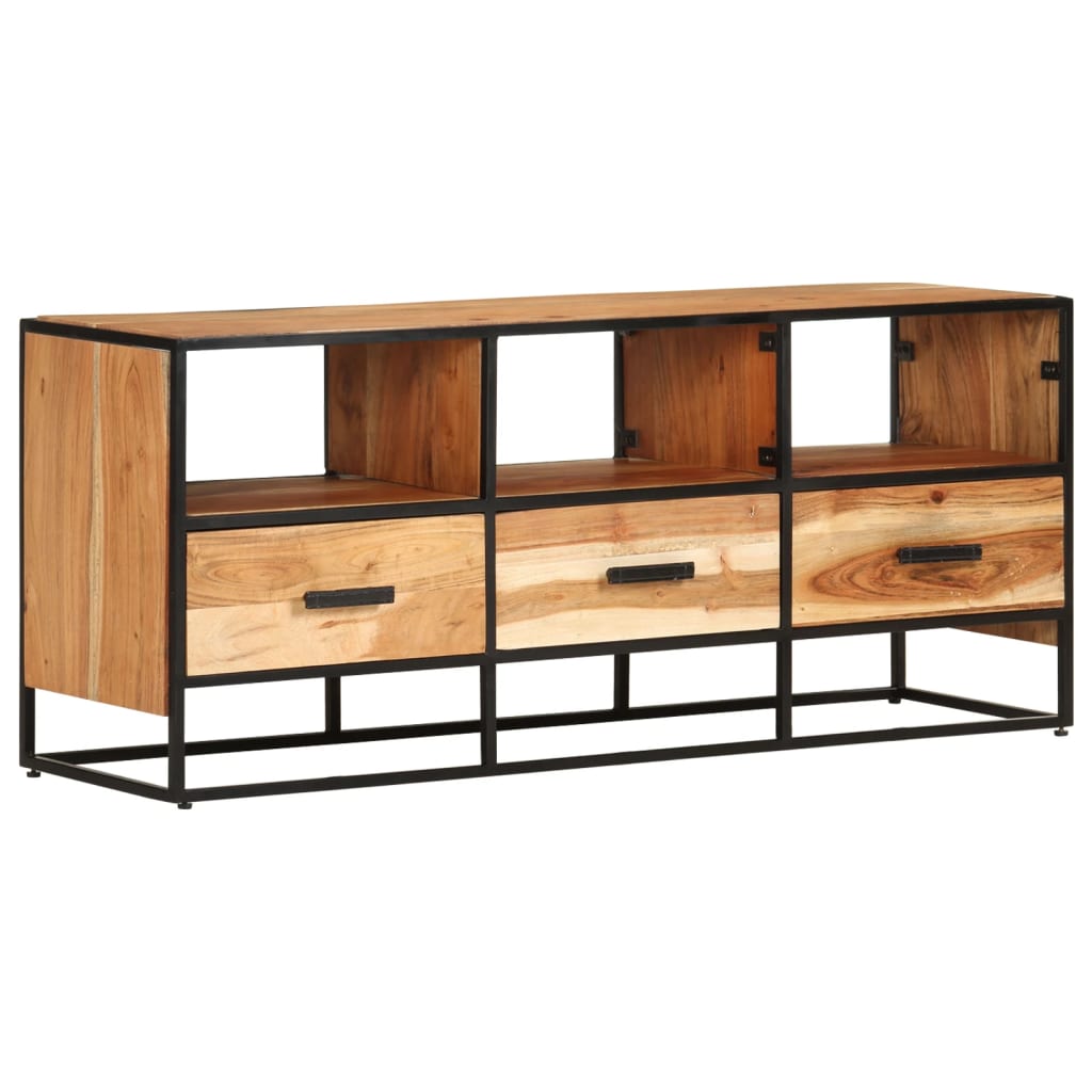 Mobile Porta TV 110x30x45 cm in Legno Massello di Acacia - homemem39