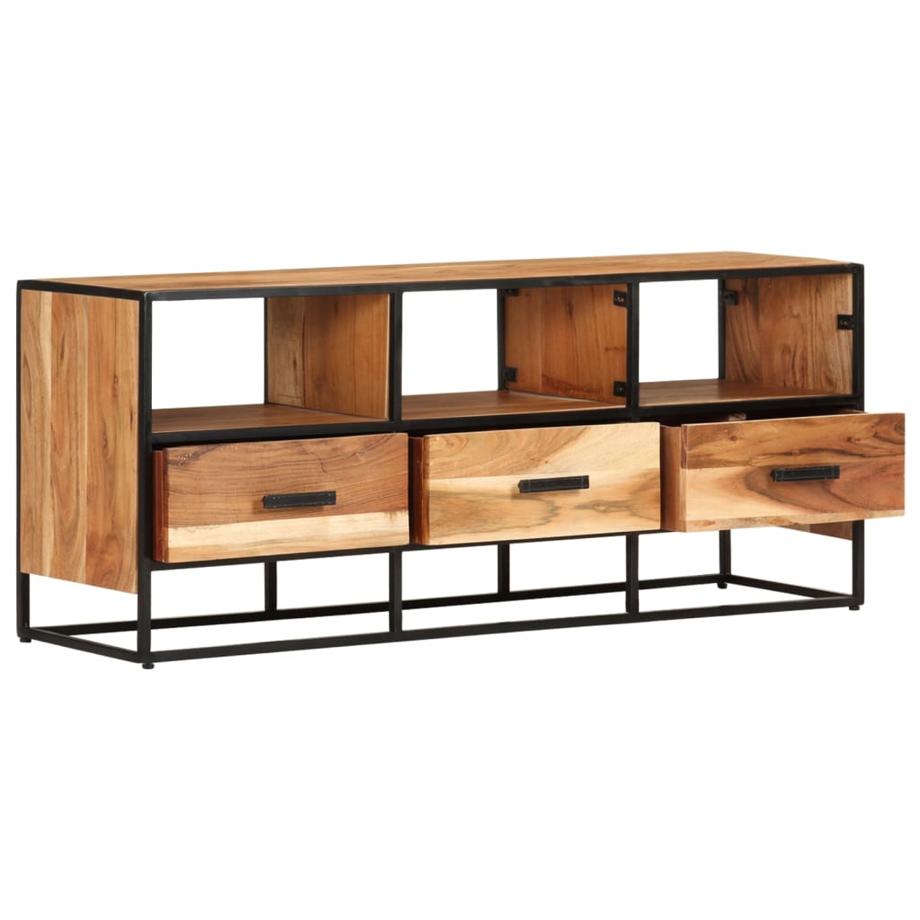 Mobile Porta TV 110x30x45 cm in Legno Massello di Acacia - homemem39