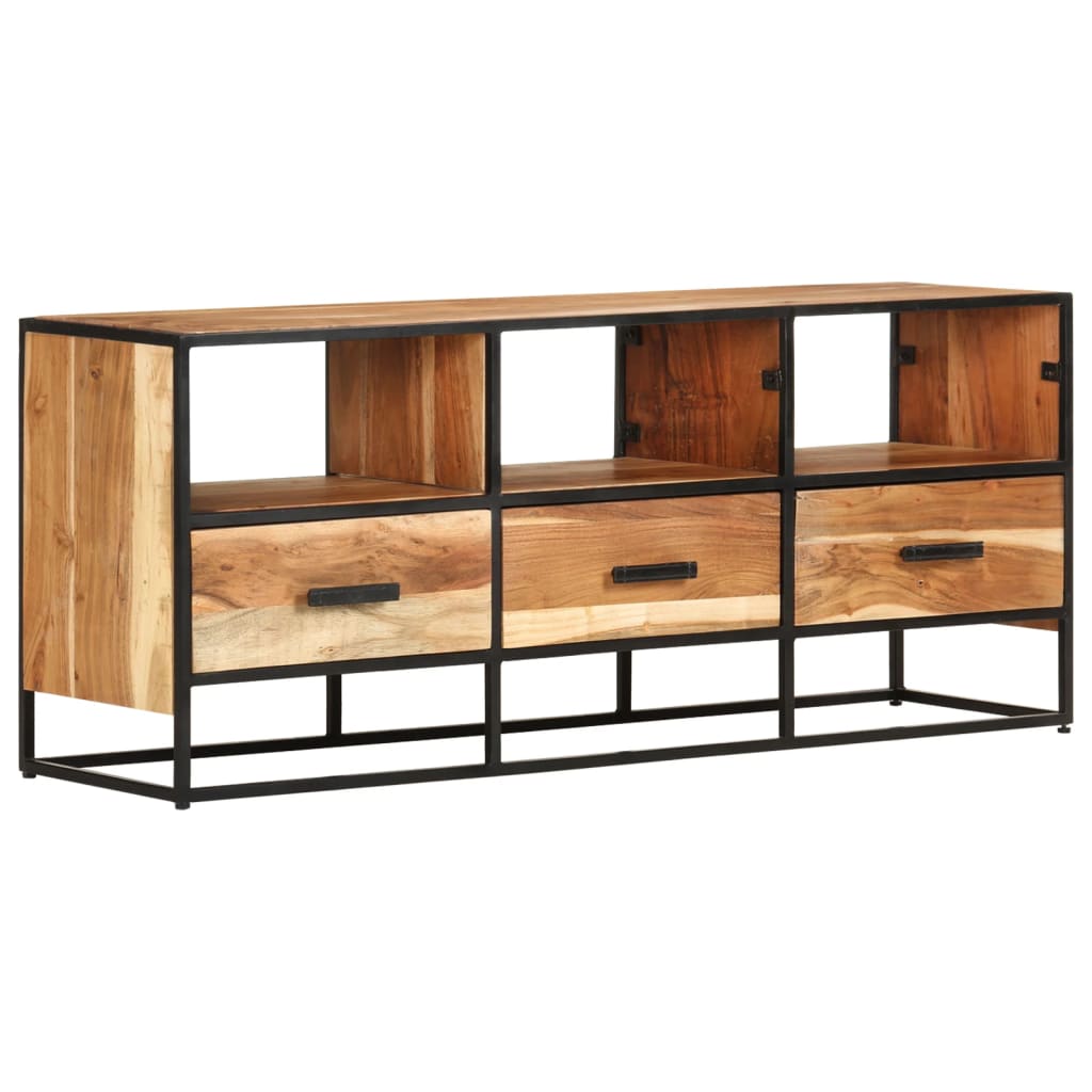 Mobile Porta TV 110x30x45 cm in Legno Massello di Acacia - homemem39