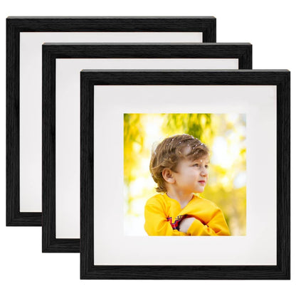 Set di Cornici Fotografiche 3D 3 pz Nero 23x23 cm Foto 13x13 cm - homemem39