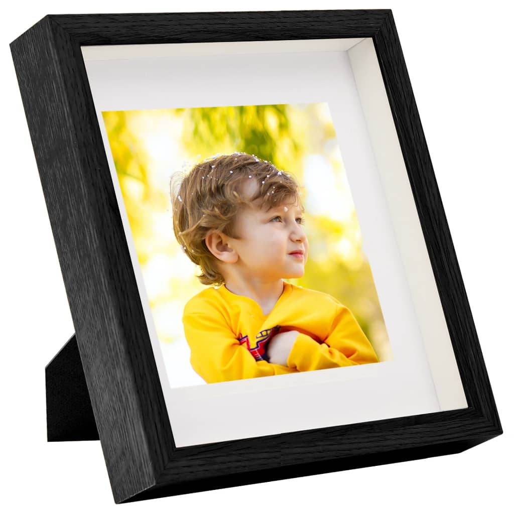 Set di Cornici Fotografiche 3D 3 pz Nero 23x23 cm Foto 13x13 cm - homemem39