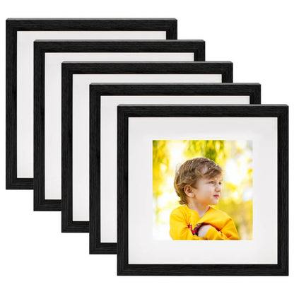 Set di Cornici Fotografiche 3D 5pz Nero 23x23cm Foto 13x13cm - homemem39